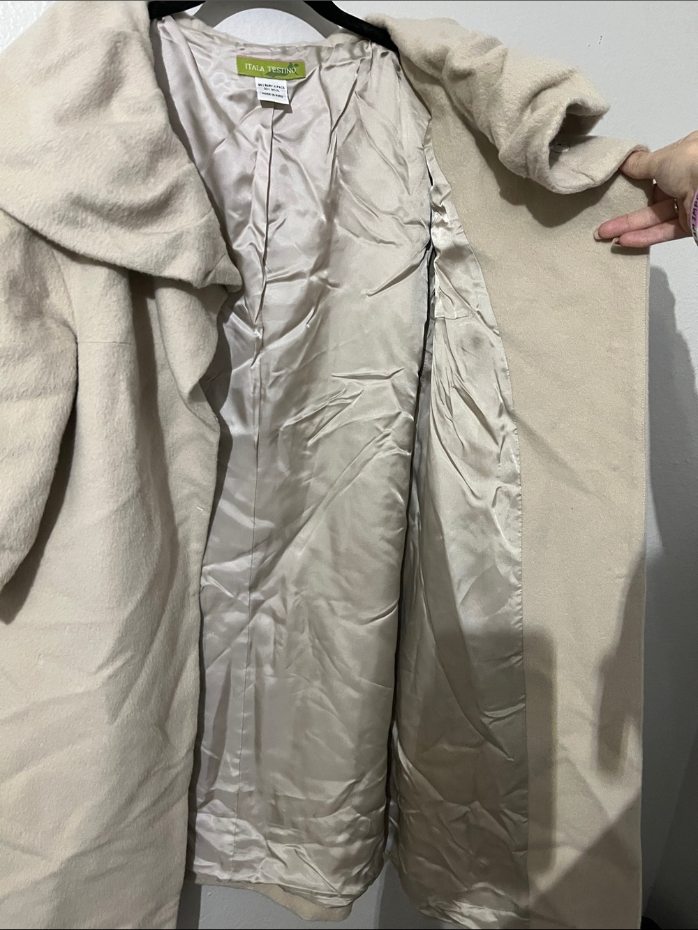 Itala Testino BabyAlpaca/Wool Blend Shawl Collar Trench Coat - Picture 8 of 8